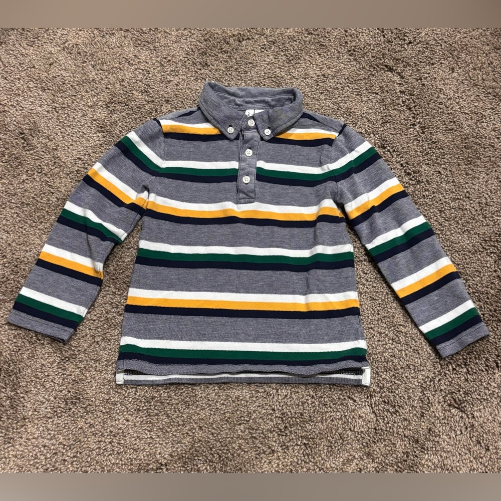 Janie and Jack Boys Rugby Long Sleeve Polo Size 4